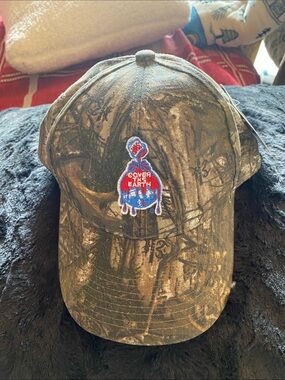 Realtree Camouflage Baseball Cap with Red/Blue Patch